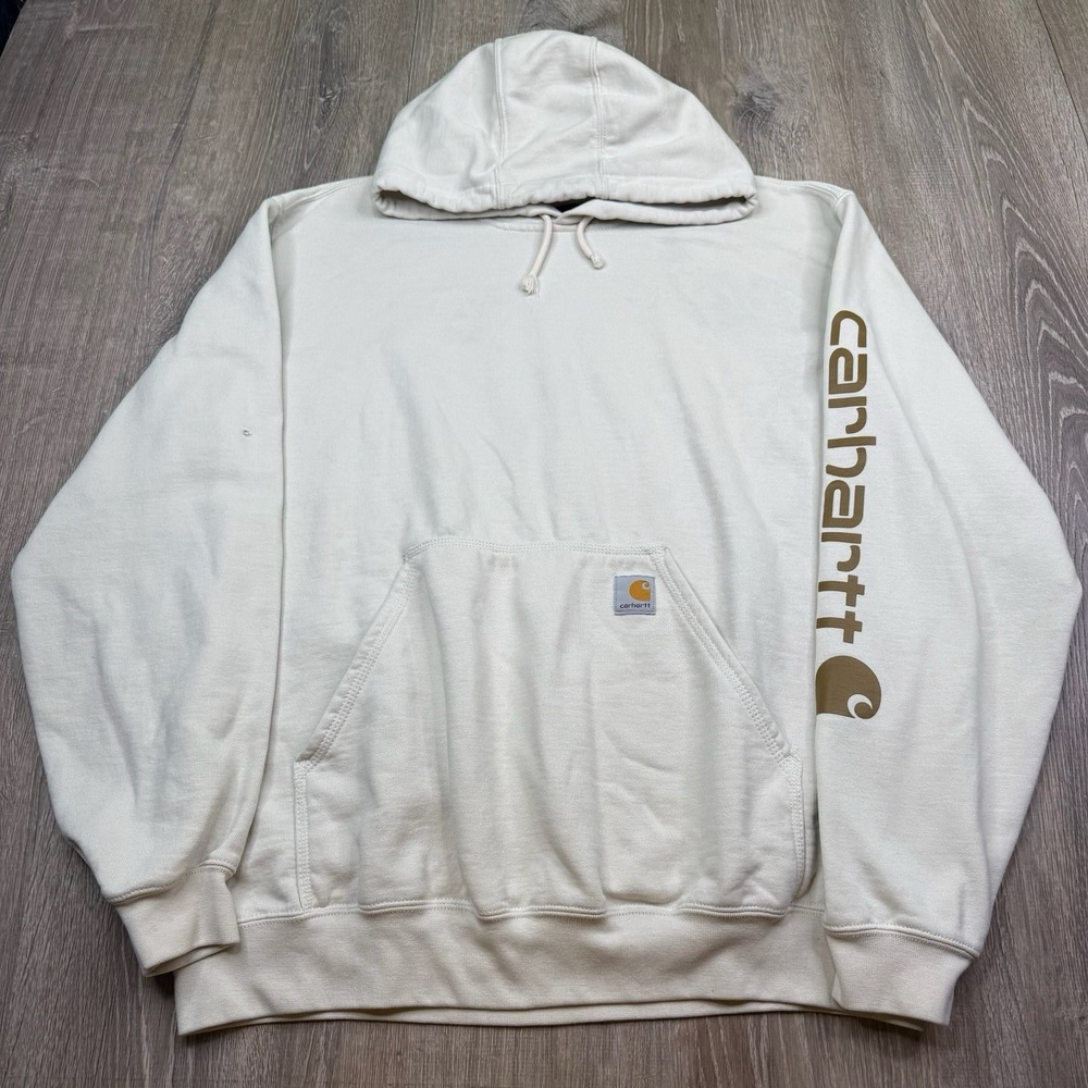 Carhartt Hoodie Loose Fit Midweight Logo Sleeve Graphic Pullover Men Size Large